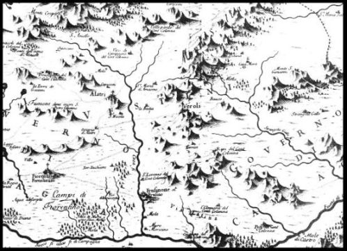 Frammento della mappa del Fiume Cosa anno ... Archivio di Stato di Frosinone