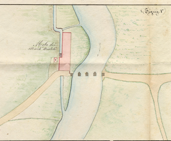 Frammento della cartografia della Mola Bisileti custodita presso l'Archivio di Stato di Frosinone