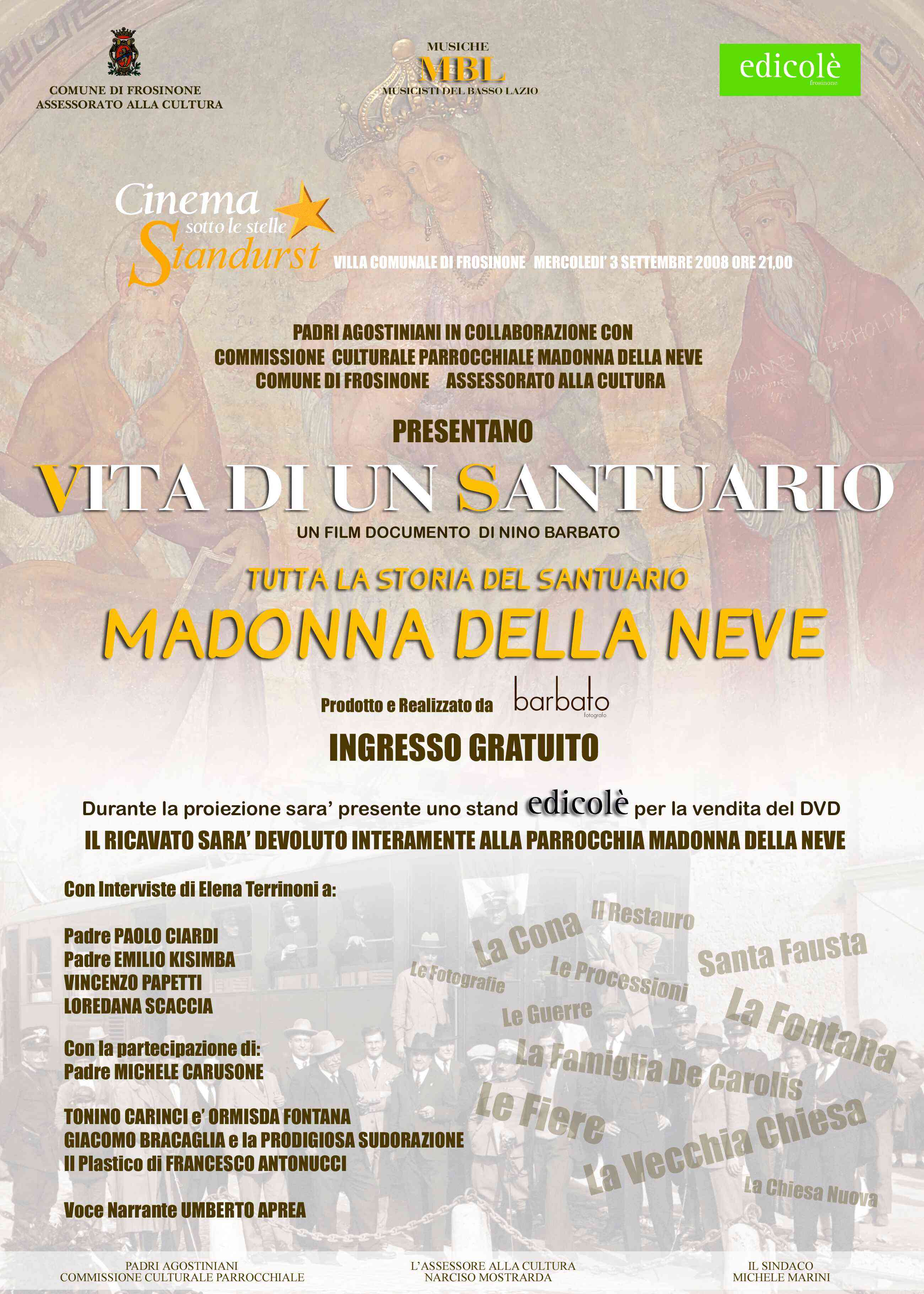 Locandina del DVD sulla vita di un Santuario