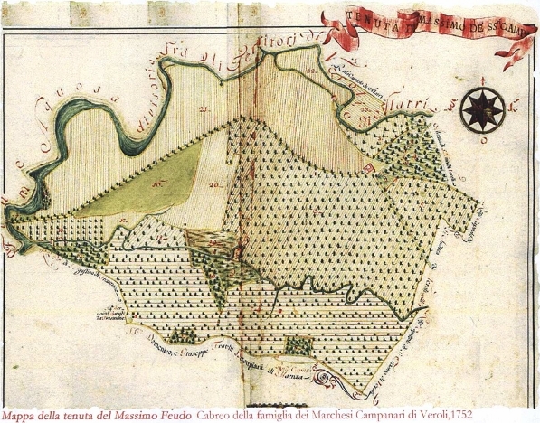 Mappa del Feudo Campanari - Archivio di Stato di Frosinone