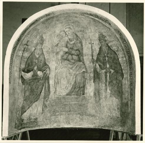 affresco della Madonna della Neve in Frosinone durante il restauro
